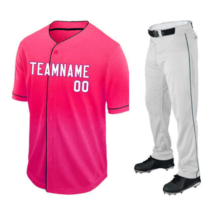 custom baseball uniform set pink gray