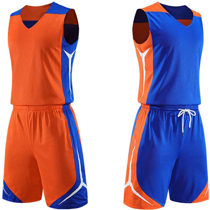 basketball uniform reversible blue red