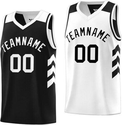 basketball reversible jersey black white