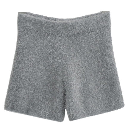 custom mohair shorts gray color