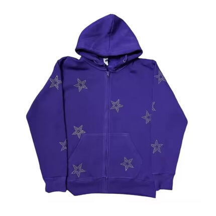 rhinestones hoodie blue navy