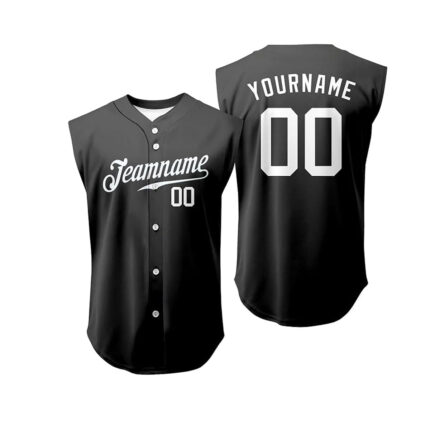 BLACK PRINTED BASEBALL JERSEY