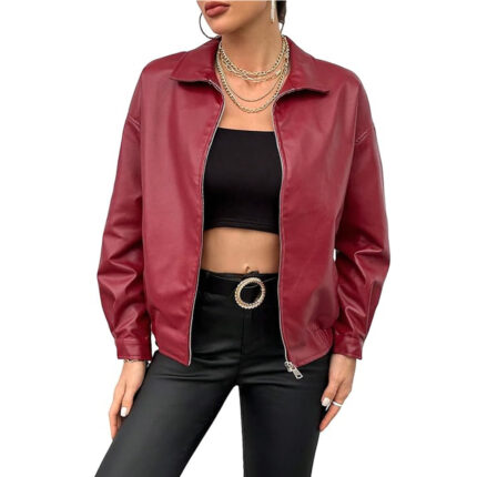 women real leather jacket