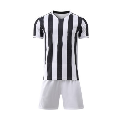 custom soccer uniform strips design white black