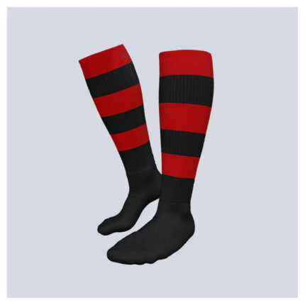 custom soccr socks black red color design