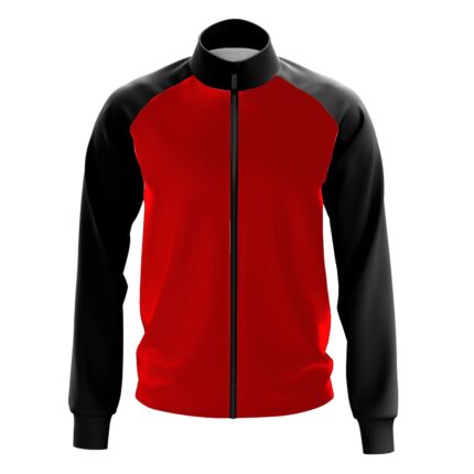 custom soccer training jacket red black