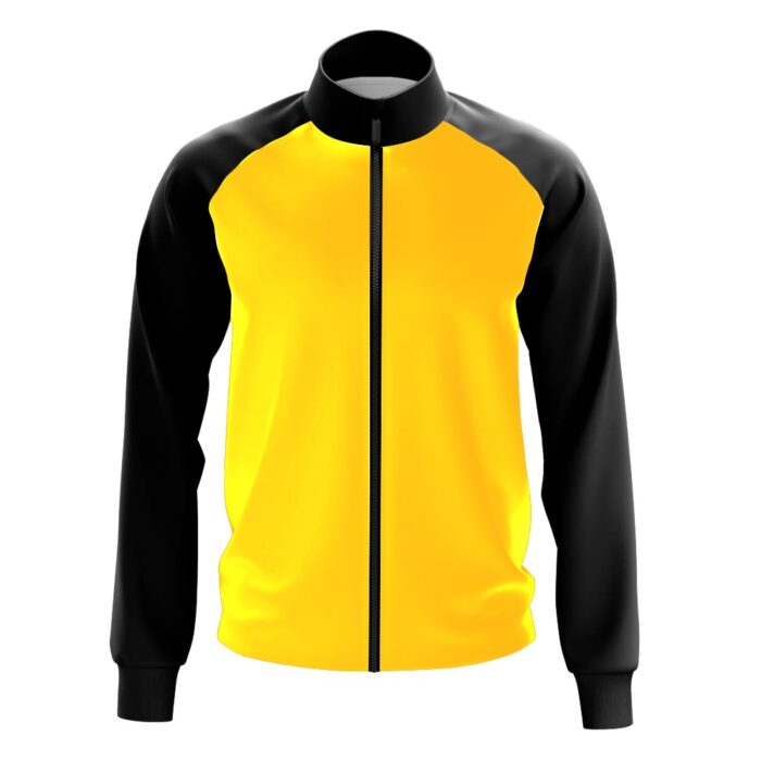 custom soccer training jacket yellow black