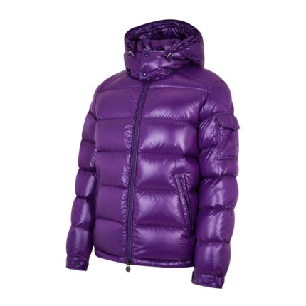 custom puffer jacket front photo purple