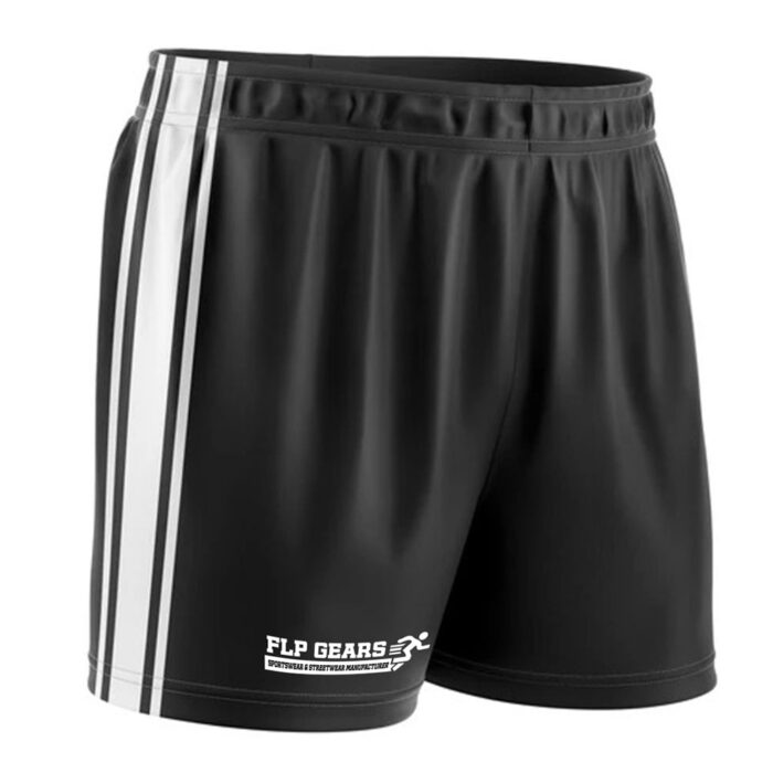 custom gaa shorts black and white strips