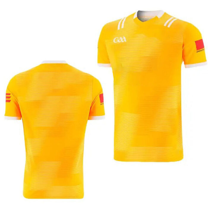 gaa training jersey yellow color-frontBACK